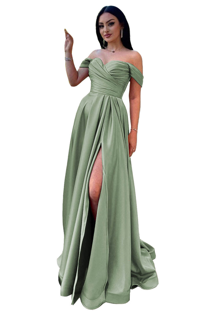 A-Line/Princess Off-the-Shoulder Prom Dresses