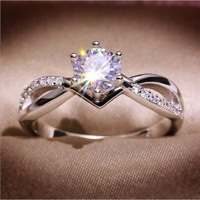 Ring Party Classic Silver Alloy Simple Elegant