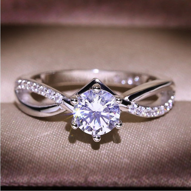 Ring Party Classic Silver Alloy Simple Elegant