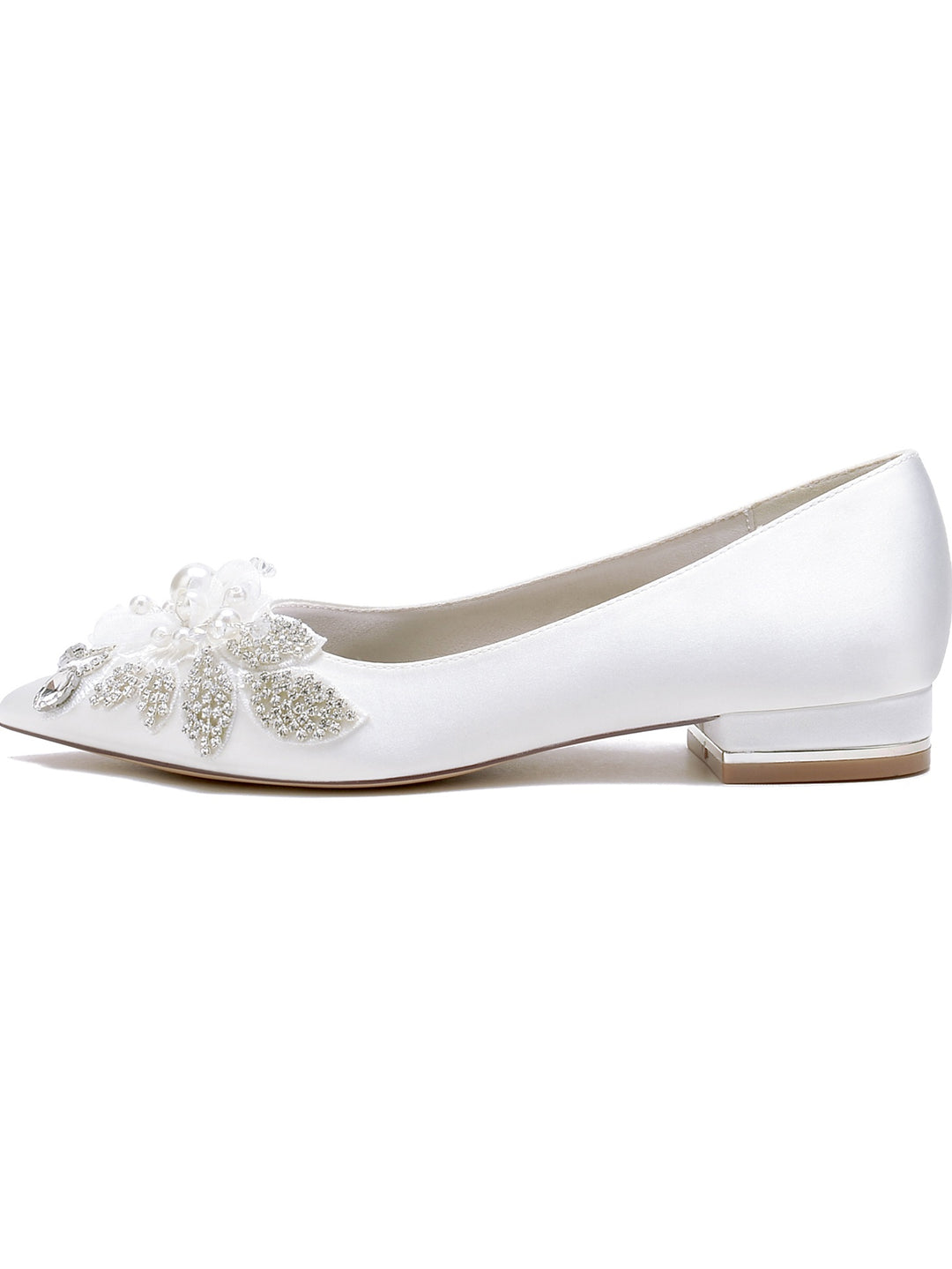 Women's Rhinestone Flat Heel Open Toe Bridal Shoes