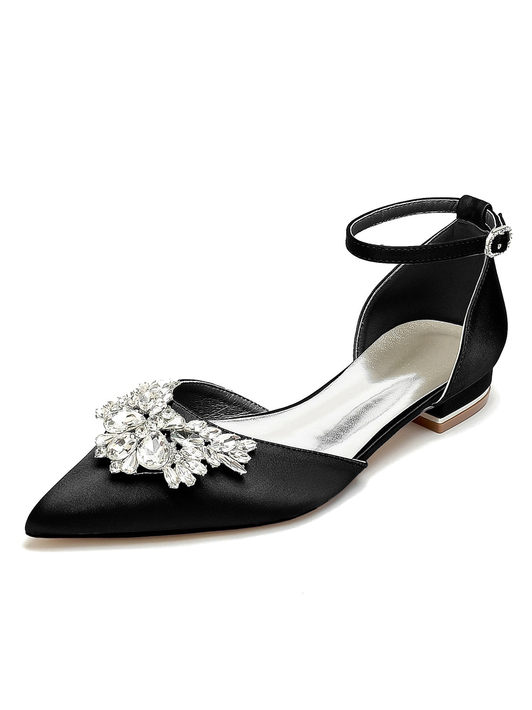 Women's Wedding Shoes Rhinestone Low Heel Pointed Toe Bridesmaid Shoes