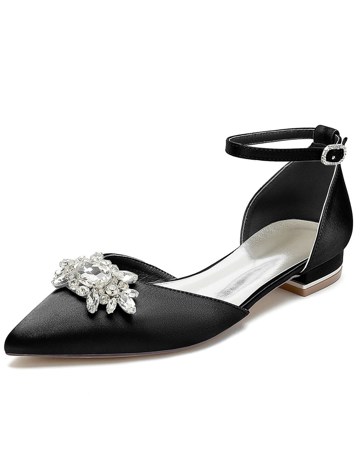 Women's  Rhinestone Low Heel Pointed Toe Bridesmaid Shoes