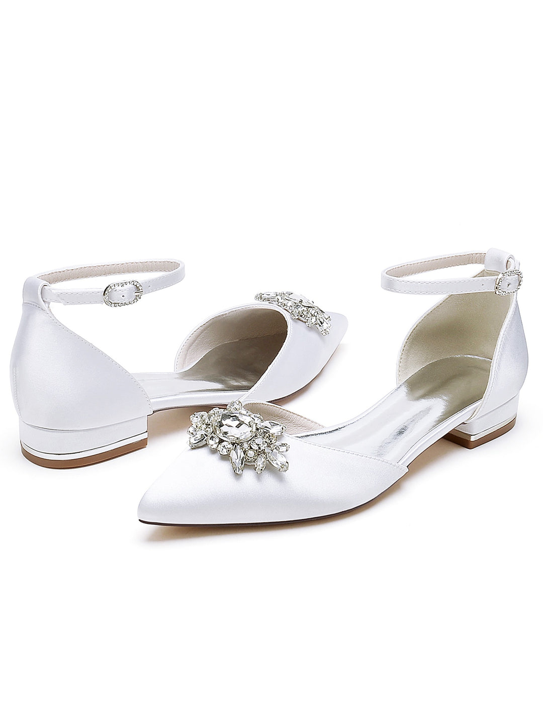 Women's  Rhinestone Low Heel Pointed Toe Bridesmaid Shoes