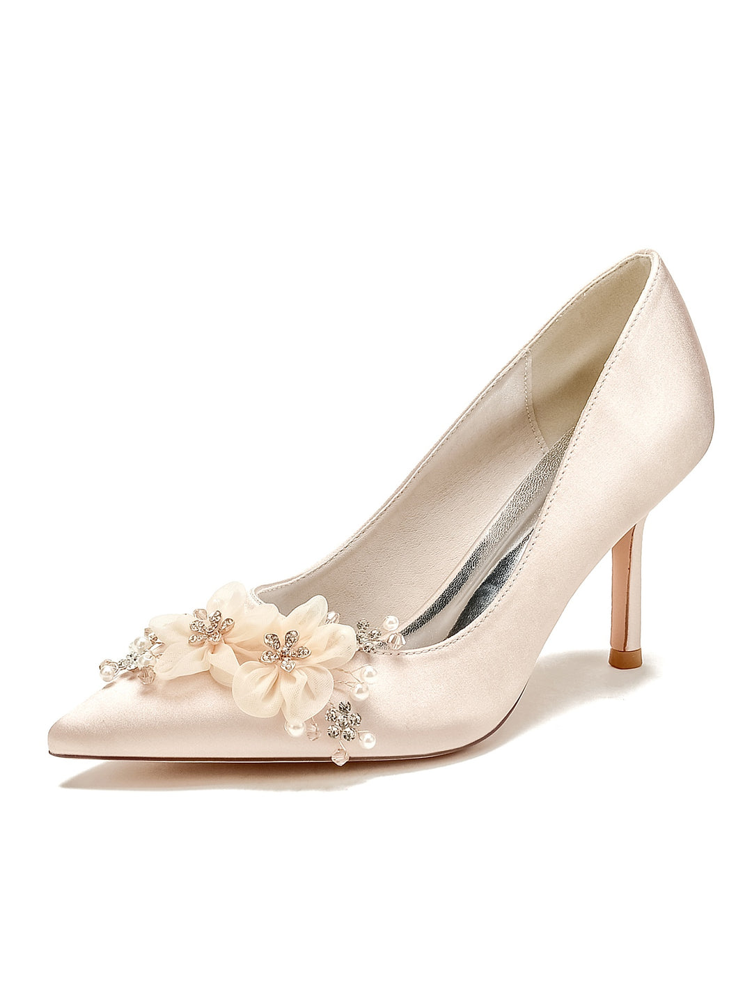 Women's Wedding Applique High Heel Pointed Toe Bridesmaid Shoes