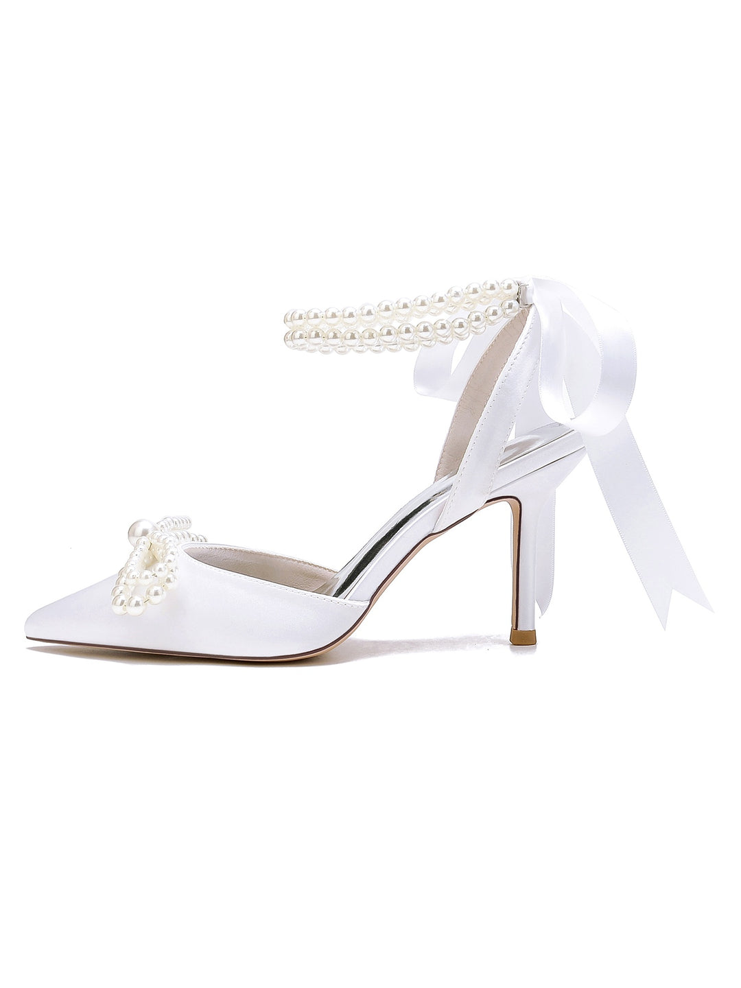 Women's Wedding Shoes Beadings High Heel Pointed Toe Bridal Shoes