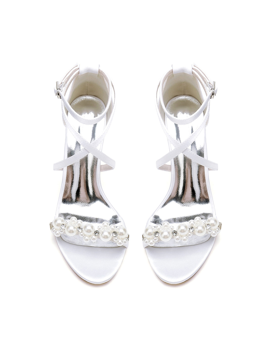 Women's Wedding Shoes Rhinestone High Heel Open Toe Bridal Shoes