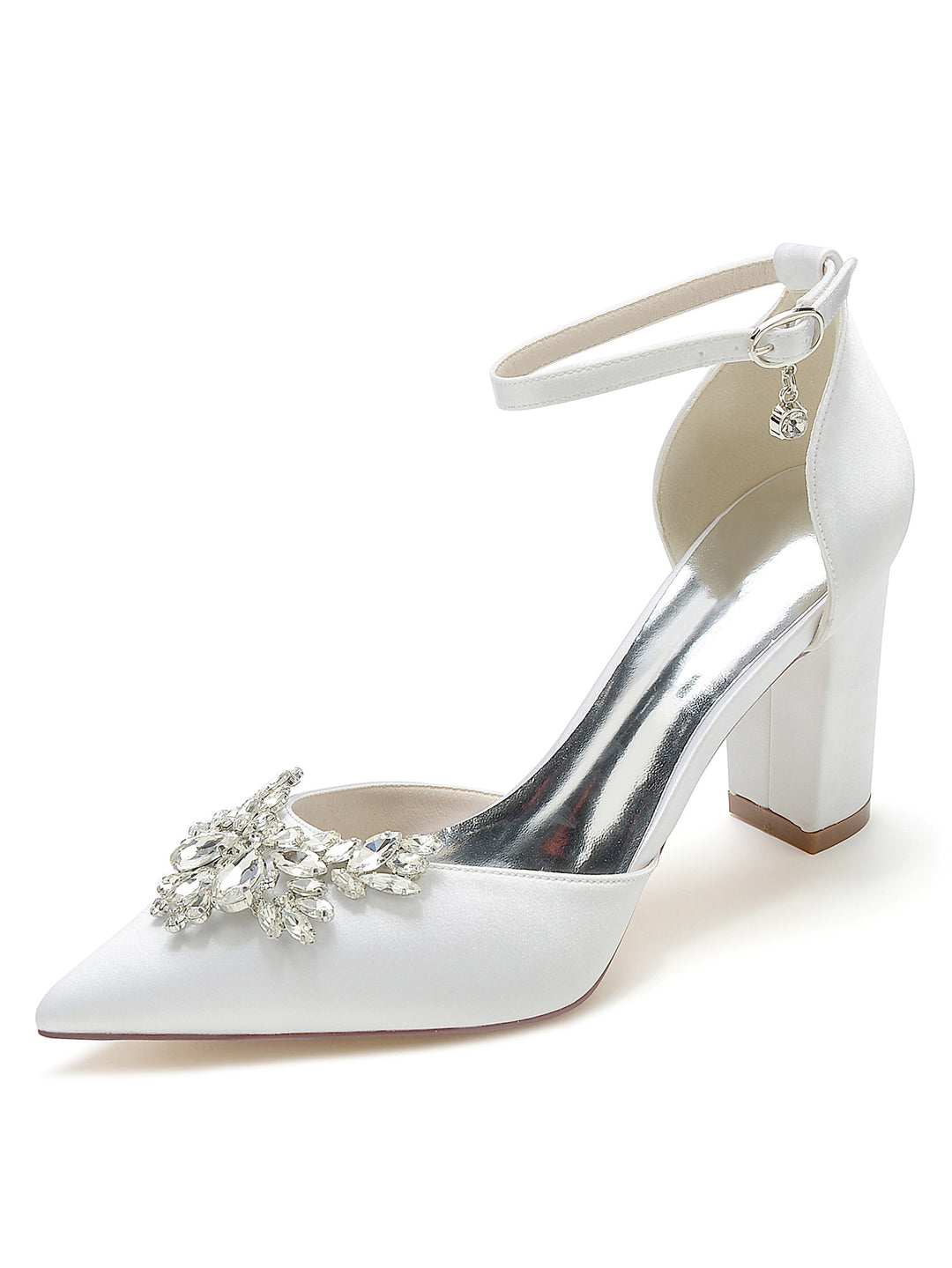 Women's Wedding Rhinestone High Heel Pointed Toe Bridesmaid Shoes