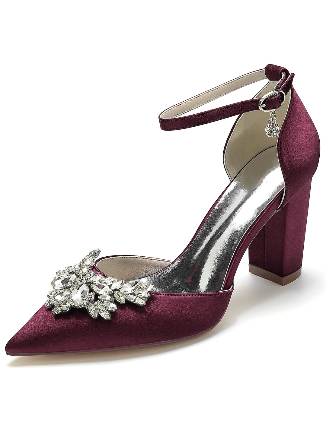 Women's Wedding Rhinestone High Heel Pointed Toe Bridesmaid Shoes