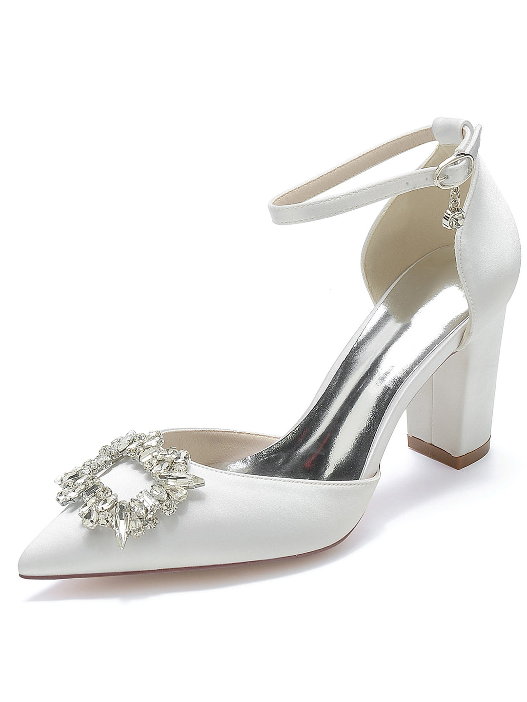 Women's Rhinestone High Heel Pointed Toe Bridesmaid Shoes