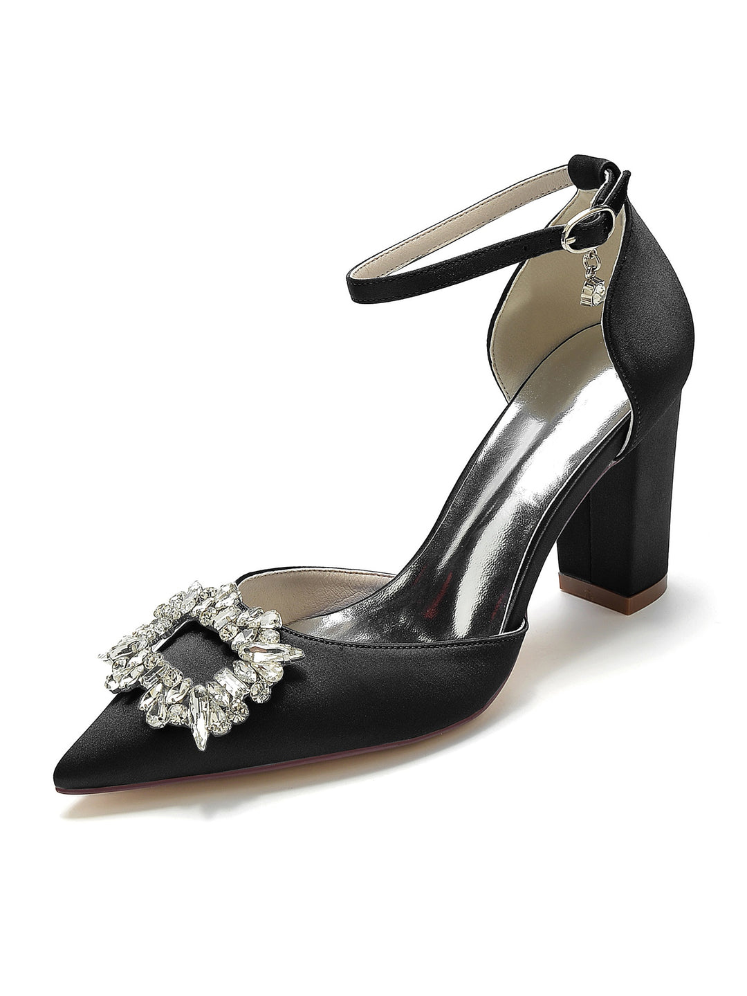 Women's Rhinestone High Heel Pointed Toe Bridesmaid Shoes