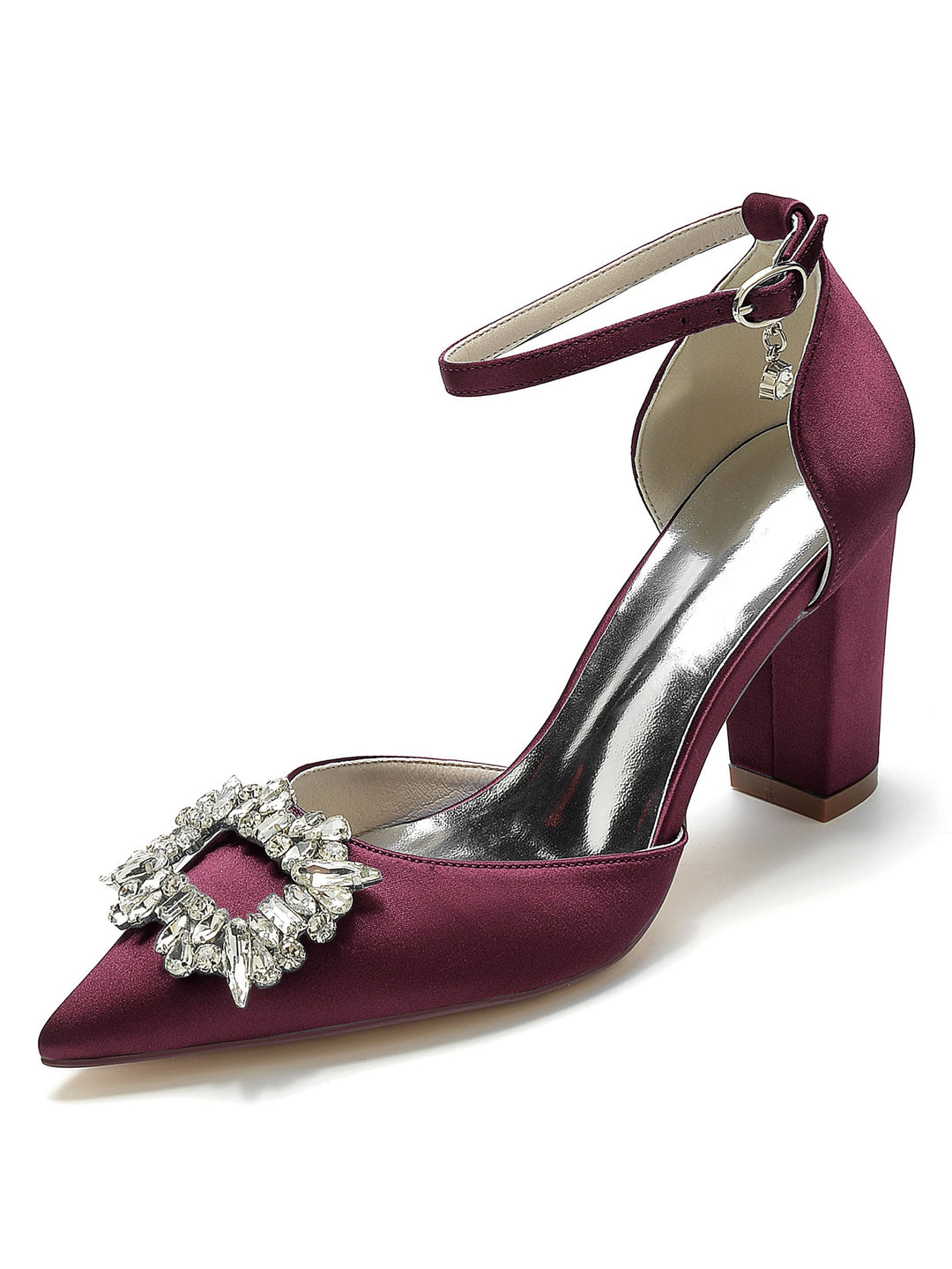 Women's Rhinestone High Heel Pointed Toe Bridesmaid Shoes