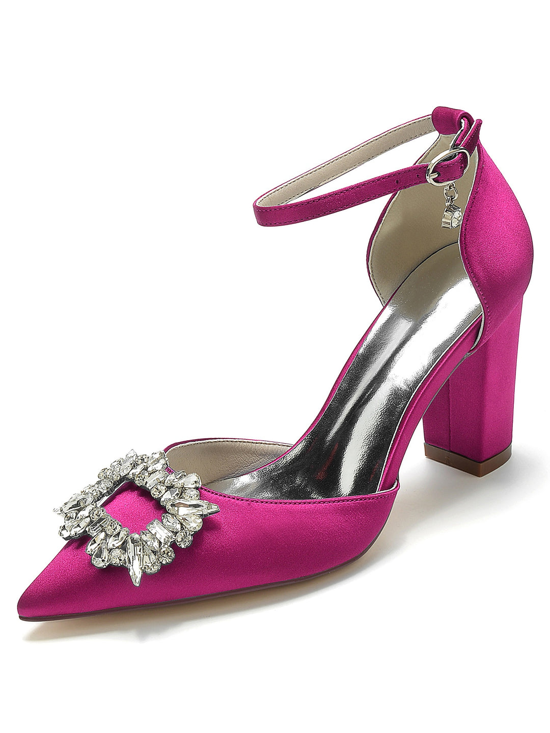 Women's Rhinestone High Heel Pointed Toe Bridesmaid Shoes