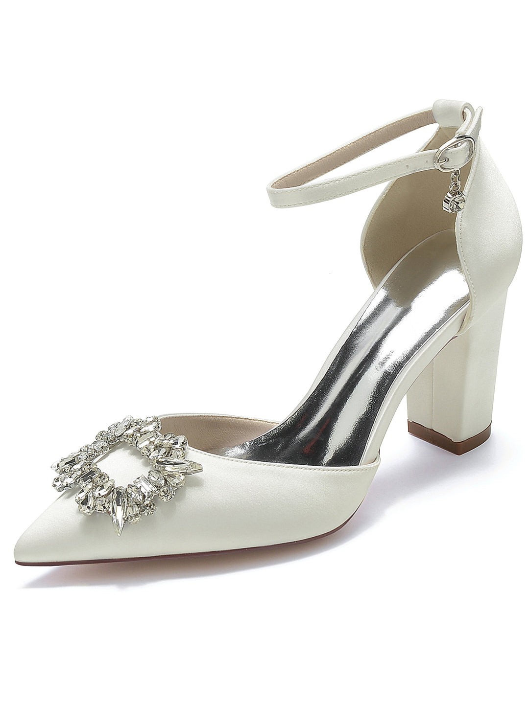 Women's Rhinestone High Heel Pointed Toe Bridesmaid Shoes