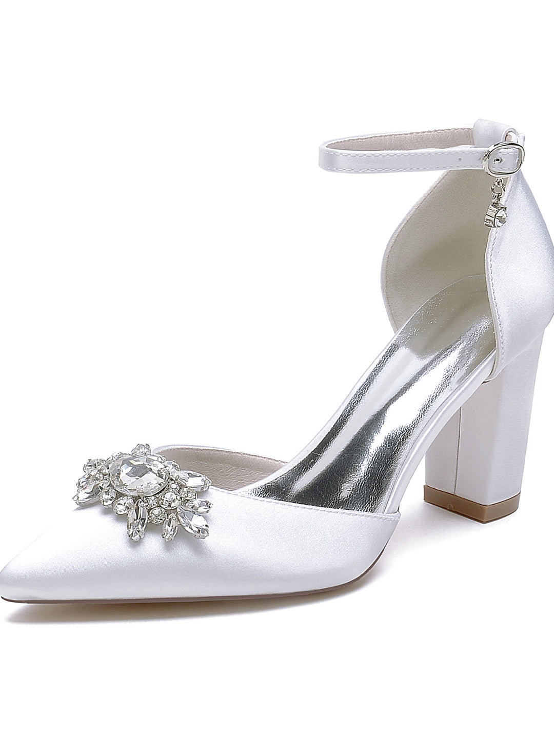 Women's Wedding Shoes Rhinestone Pointed Toe High Heel Bridal Shoes