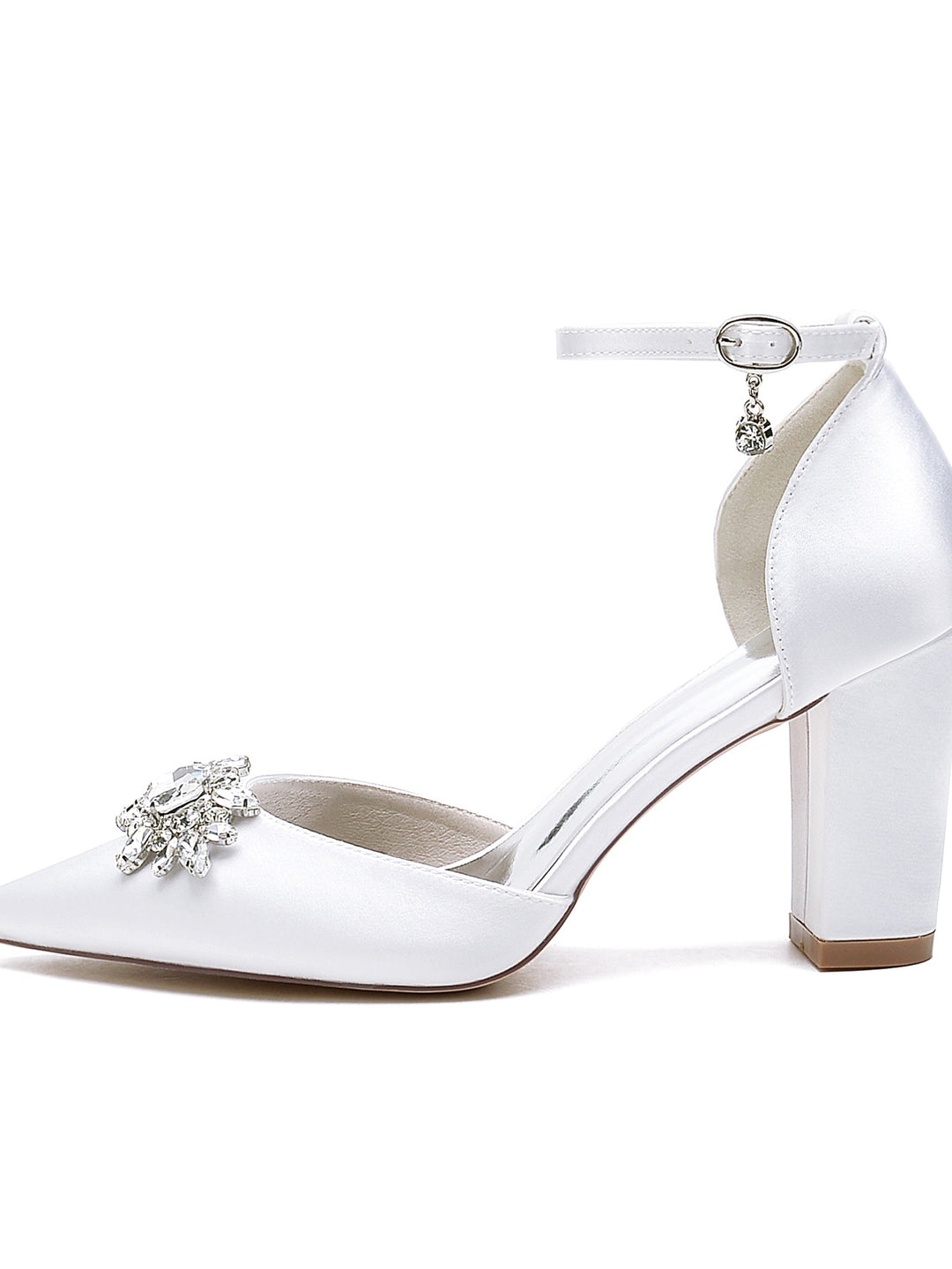 Women's Wedding Shoes Rhinestone Pointed Toe High Heel Bridal Shoes