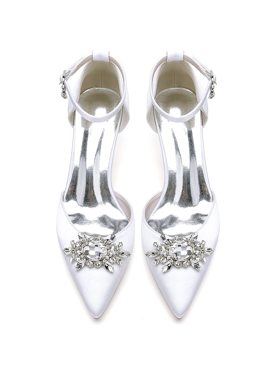 Women's Wedding Shoes Rhinestone Pointed Toe High Heel Bridal Shoes