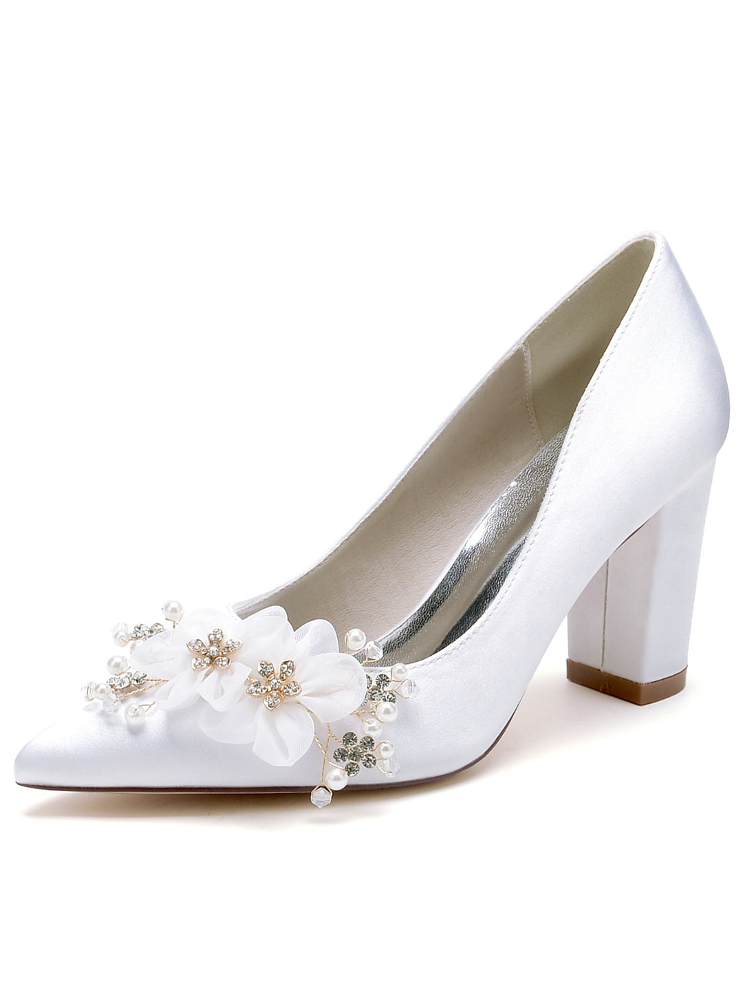 Women's Rhinestone Pointed Toe High Heel Bridesmaid Shoes