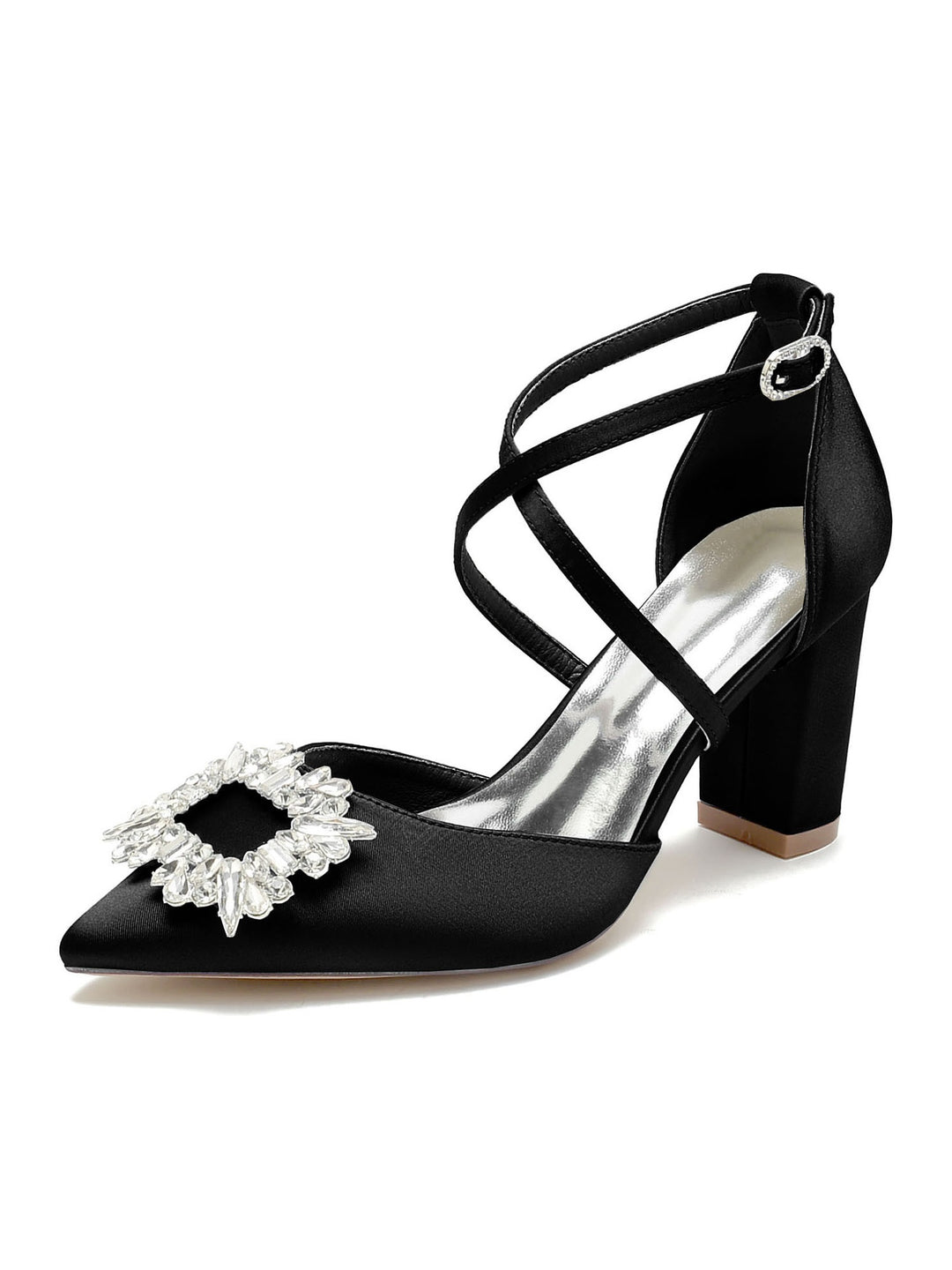 Women's Wedding Shoes Rhinestone High Heel Pointed Toe Bridal Shoes