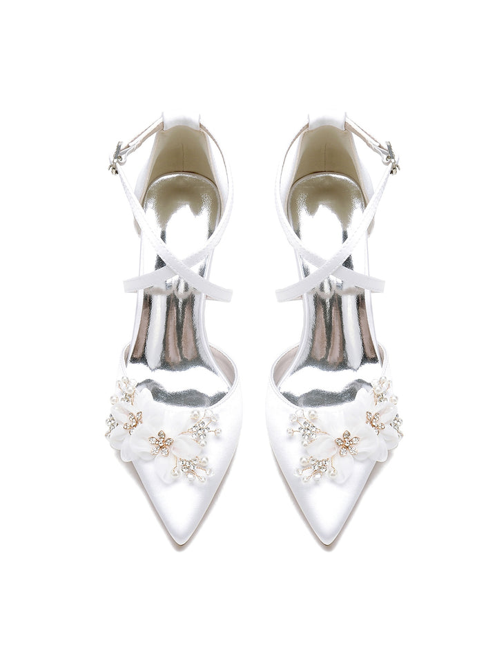 Women's Wedding Shoes High Heel Pointed Toe Bridal Shoes