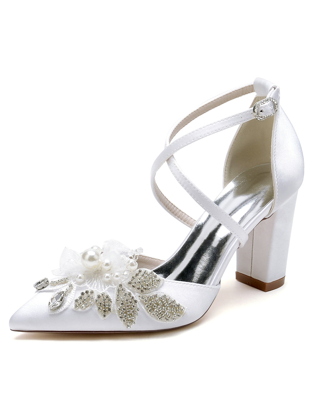 Lace Stiletto Heel Pointed Toe Bridal Shoes