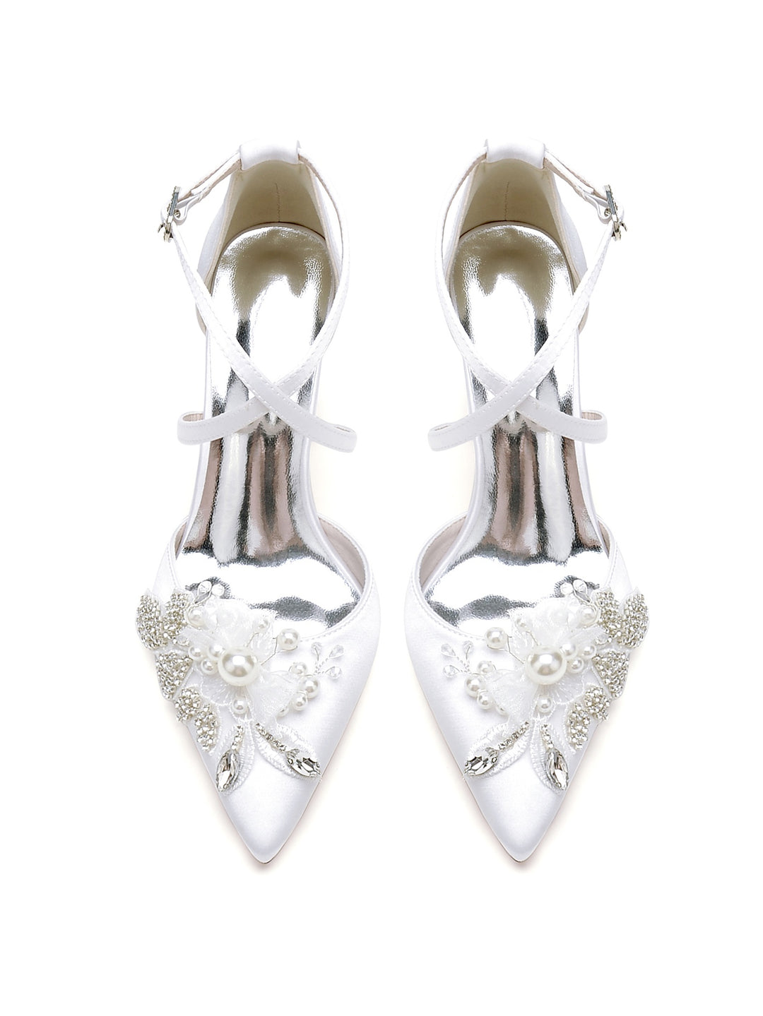 Lace Stiletto Heel Pointed Toe Bridal Shoes