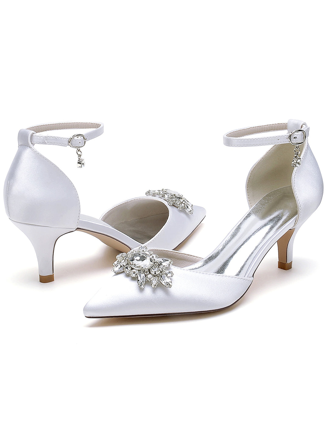 Women's Wedding Shoes Rhinestone High Heel Pointed Toe Bridal Shoes