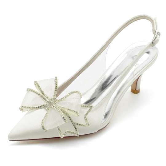 Women's Wedding Shoes Patent Leather Stiletto Pointed Toe Buckle Bridal Shoes