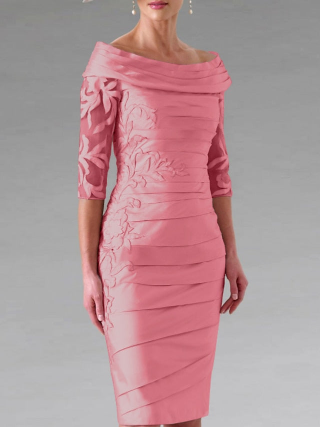Sheath/Column 1/2 Sleeves Knee-length Mother of the Bride Dresses