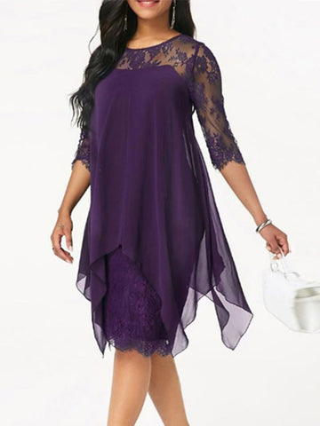 Sheath Cowl Neck Knee Length Ruffled Simple Mother of the Bride Dresses