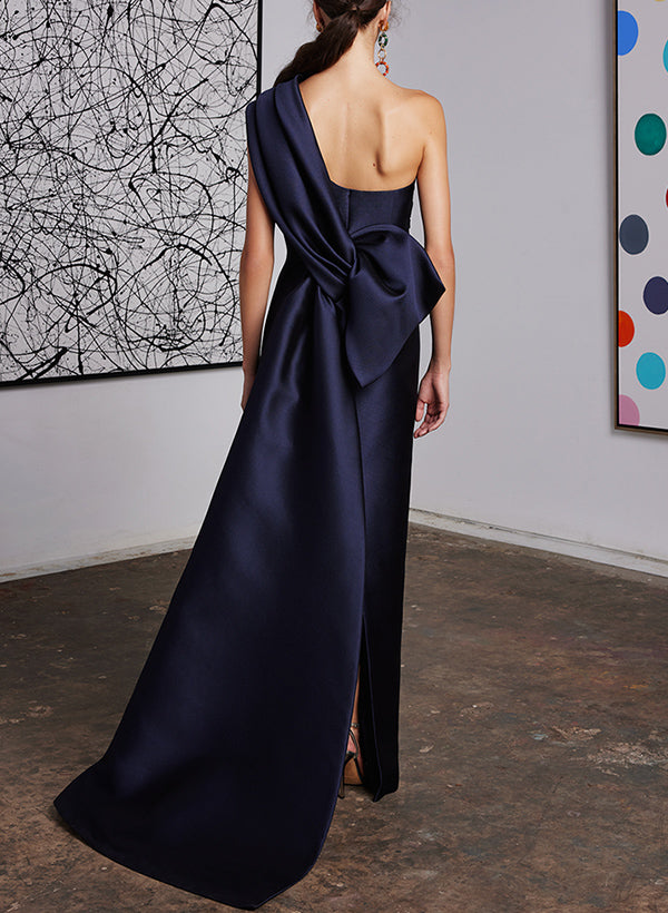 Sheath/Column One-Shoulder Sleeveless Ruched Wedding Guest Dresses