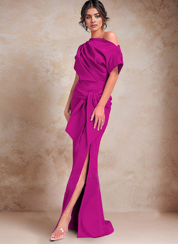 Trumpet/Mermaid One-Shoulder Mother of the Bride Dresses with Split Side