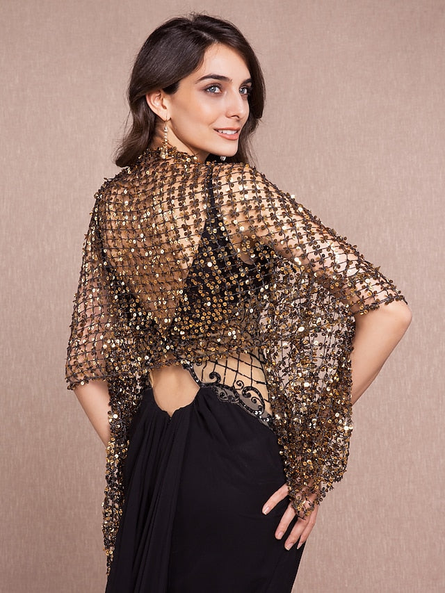 Party Evening Wedding Guest Wraps / Shawls With Sequin