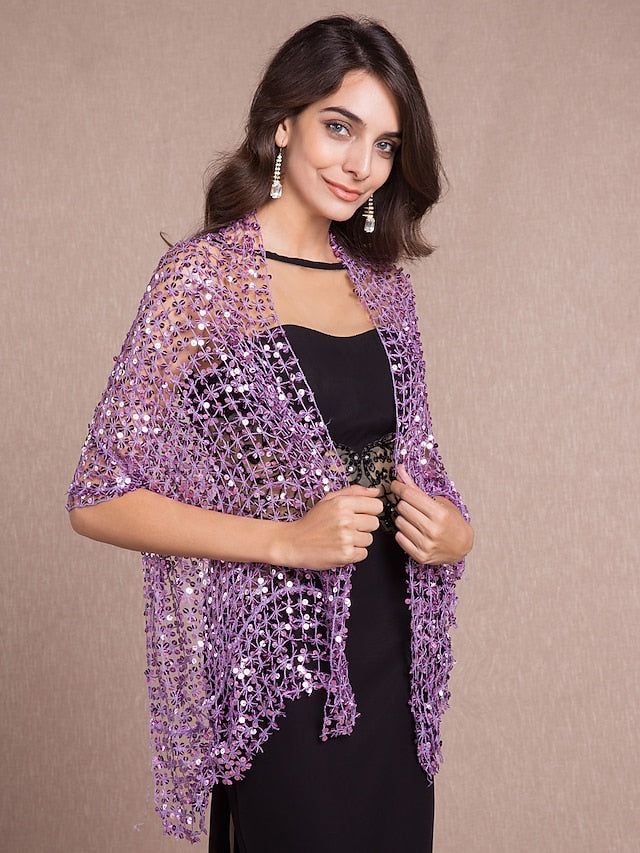 Party Evening Wedding Guest Wraps / Shawls With Sequin