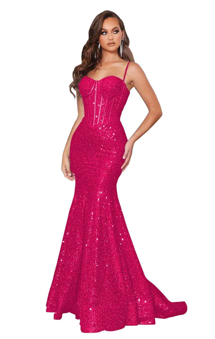 Mermaid/Trumpet Spaghetti Straps Prom Dresses with Sequin