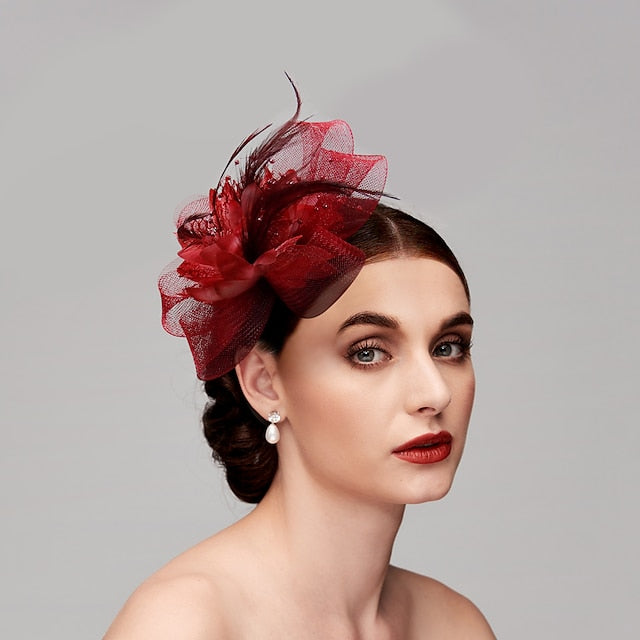 Special Occasion Tulle Fascinators with Feather