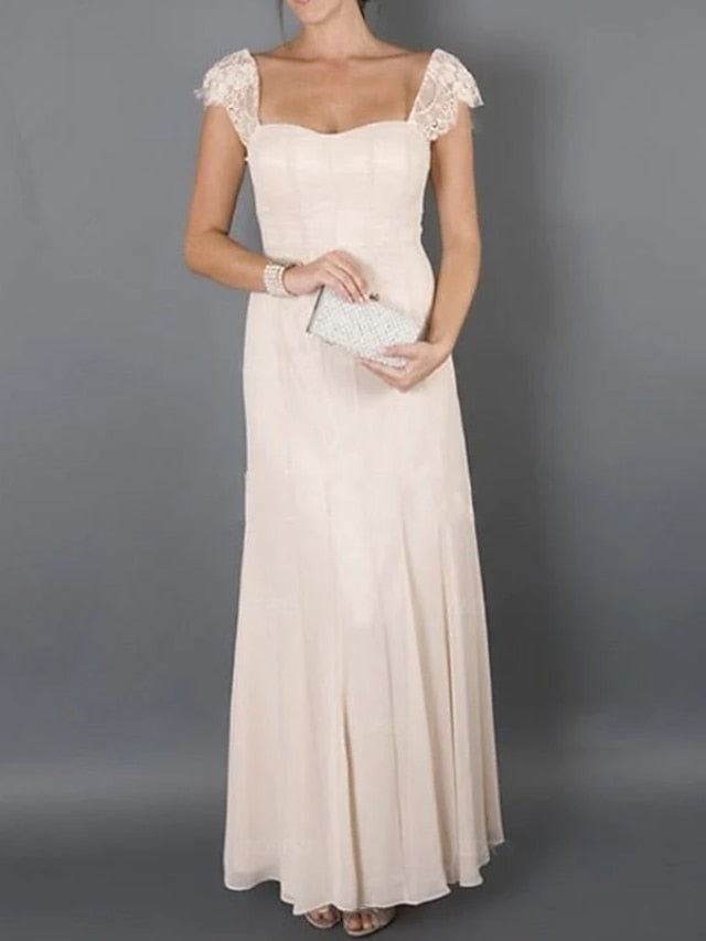 A-Line/Princess Scoop Sleeveless Mother of the Bride Dresses with Lace Pleats