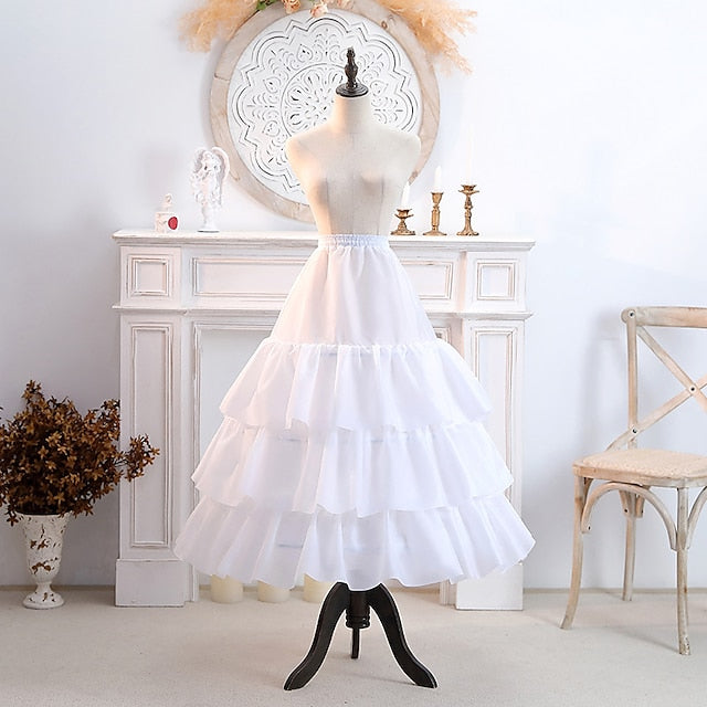 Wedding / Party Slips Chiffon Tea-Length Petticoats with Ruffles