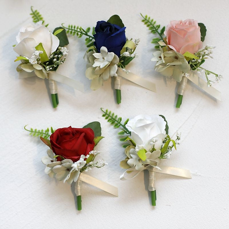 Wedding wrist flowers Boutonnieres Artificial Flower Modern Contemporary