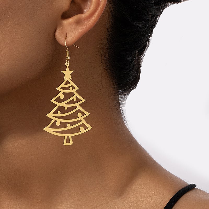 Women's Christmas Tree Alloy Earrings