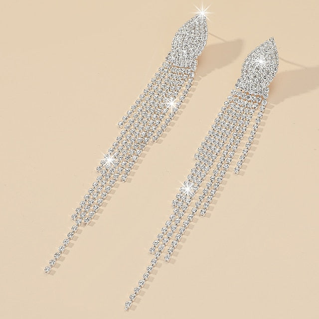 Elegant Stylish Drop Earrings Fine Jewelry Tassel Fringe