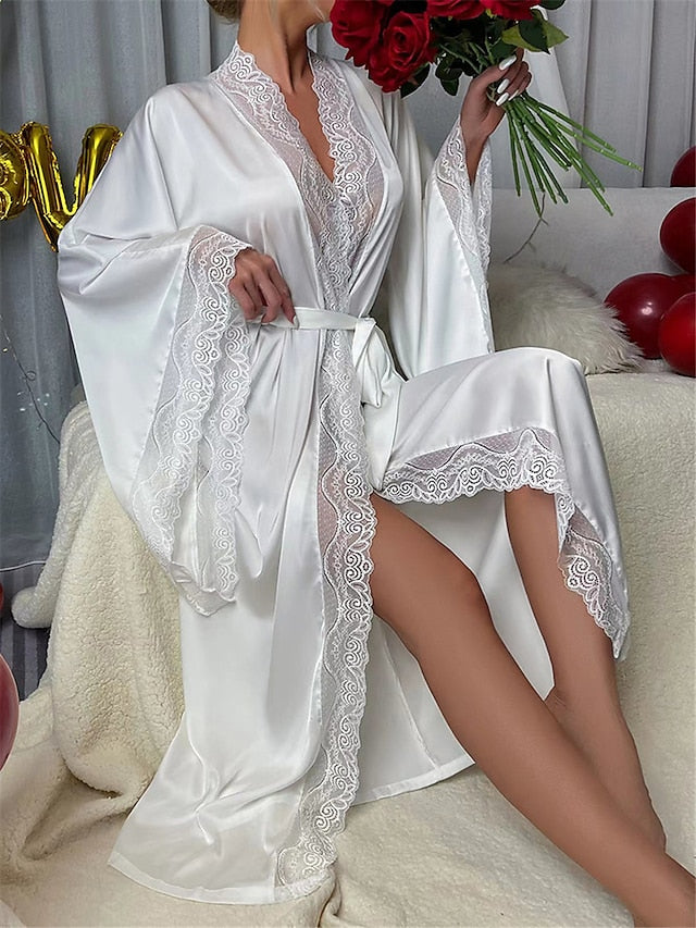 Women's Pajamas Bathrobe Robes Gown Pure Color