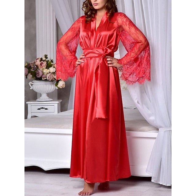 Women's Robe Bathrobe Nightgown Solid Simple Casual Comfort