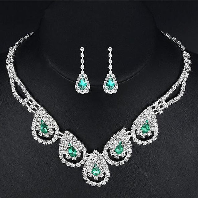 1 set Jewelry Set Drop Earrings For Women's Special Occasion Gemstone Pendant Necklace