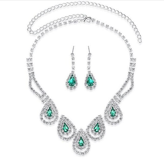 1 set Jewelry Set Drop Earrings For Women's Special Occasion Gemstone Pendant Necklace