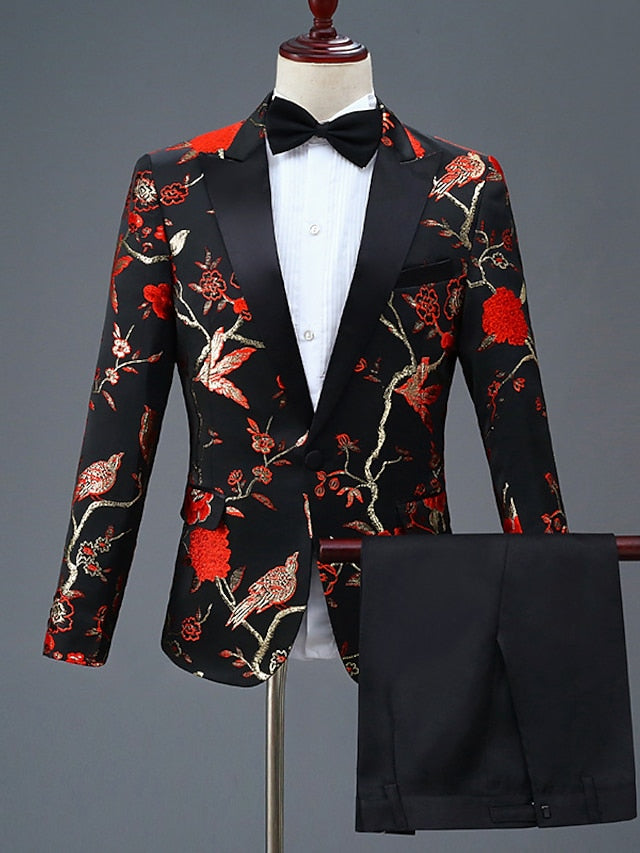 Men's Tailored Fit Single Breasted One-button 2 Pieces Homecoming Party Suits