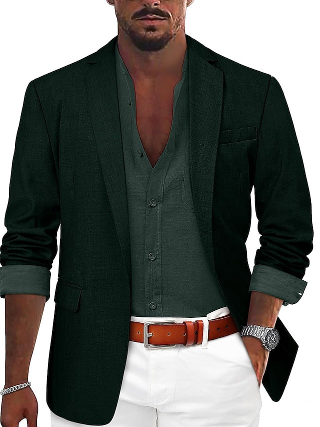 Men's Tailored Fit Single Breasted One-button Casual Jacket
