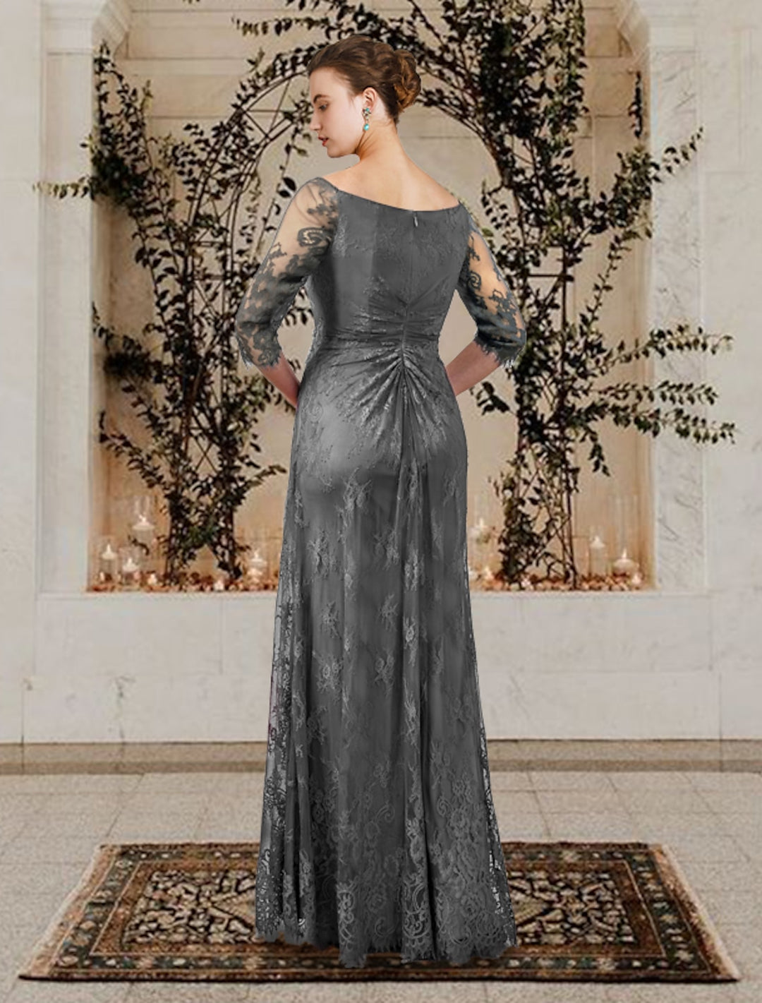 A-Line/Princess Jewel Neck Floor-Length Mother of the Bride Dresses