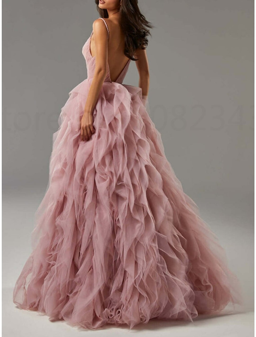 A-Line/Princess Spaghetti Straps Long Prom Dresses