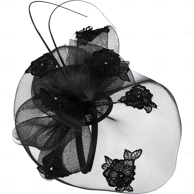 Fascinators Tulle Wedding Tea Party Elegant With Rhinestone Bowknot Headpiece