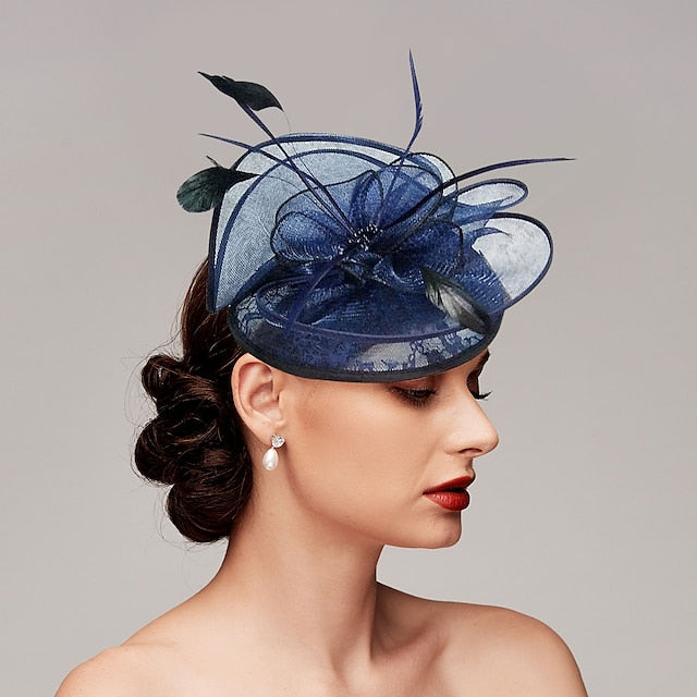 Fascinators Tulle Wedding Horse Race With Feather Headpiece